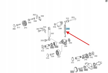 SPRĘŻYNA DŹWIGNI NAPINACZA DIESEL M601 M602 M603 MERCEDES OE A6069930510