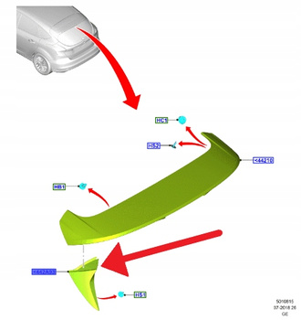 DOKŁADKA SPOJLERA LEWY TYŁ FORD FOCUS KOMBI 2018- 2417484 _ JX7B-442A93-DD