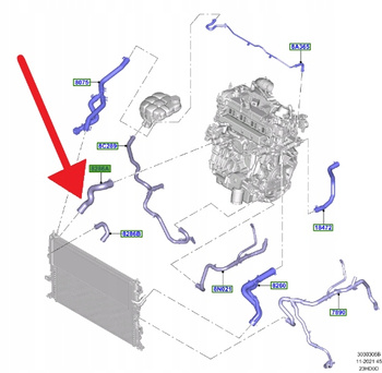 PRZEWÓD CHŁODZENIA WODY 2.3 EB FORD FOCUS 2019- 2378451 _ KX61-8286-BAB