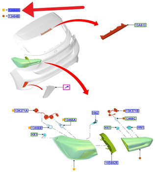 LAMPA PRAWY TYŁ W BŁOTNIK LED FORD FOCUS 2018- OE2525714 _ JX7B-13404-DH