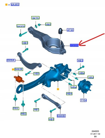 WAHACZ TYLNY FORD FOCUS Mk3 2011-18 KOMBI_1785674_BV61-5K652-EH