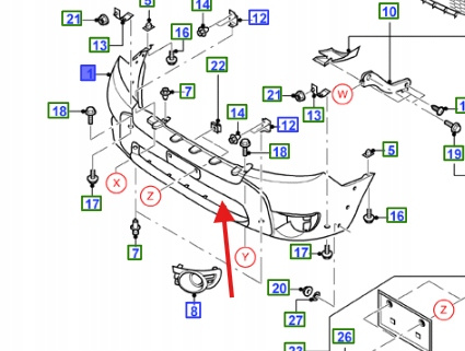 ZDERZAK PRZÓD FORD RANGER MK4 2008- 4980083 _ 8M34-17K833-AA