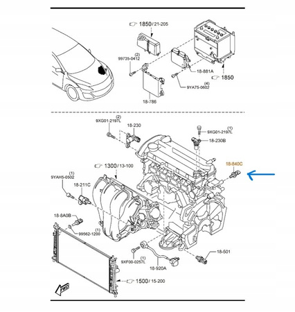 Czujnik temp płynu chłodniczego - Mazda 3 BL BK_L35G18840