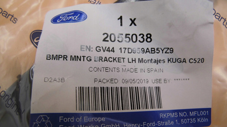 MOCOWANIE ZDERZAKA PRZÓD LEWA FORD KUGA Mk2 2016- _ 2055038 _ GV44-17D959-AB5YZ9