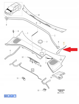 USZCZELKA PODSZYBIA BŁOTNIKA LEWA VOLVO XC60 2009- OE 31297703