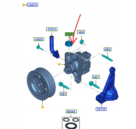 ZŁĄCZKA POMPY WSPOMAGANIA FORD RANGER Mk5 2011_1732880_AB31-3968-AA