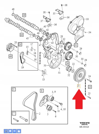 Koło pasowe wału Volvo OE 31401194