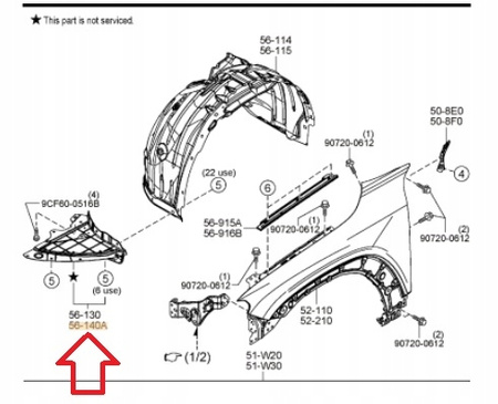 Nadkole przednie lewe - Mazda MX-30 DR 2022_DN4E5614YA