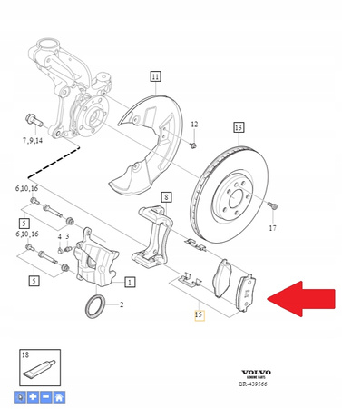 Klocki hamulcowe Volvo OE 32329535