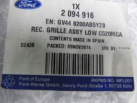 ATRAPA GRILL ZDERZAKA PRZÓD FORD KUGA ESCAPE 16- 2094916 _ GV44-8200-AB5YZ9