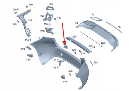 ZAŚLEPKA HAKA HOL ZDERZAKA TYŁ MERCEDES A klasa W177 OE A1778852501