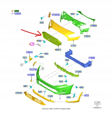 ATRAPA CHŁODNICY FORD TOURNEO CONNECT_2484145_MT1B-8200-AA