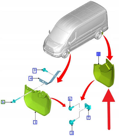 CHLAPACZ PRAWY TYŁ FORD TRANSIT 2014- OE 1846880 _ BK31-28370-CC5JA6