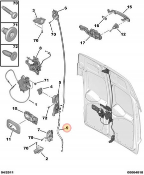 LINKA ZAMKA DRZWI TYŁ DOLNA CITROEN JUMPY III OE 9137R6