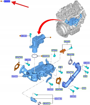 ZAWÓR EGR FORD FOCUS MONDEO TRANSIT 1.6TDCI 2010- 1702178 _ AV6Q-9E456-BA