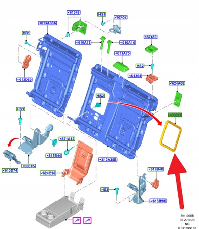 WSPORNIK OTWORU NA NARTY FORD MONDEO 2014- 2311759 _ DS73-668B11-AA3JA6