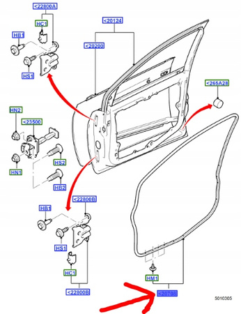 USZCZELKA DRZWI PRZÓD LEWA FORD FUSION 2002-2012 1670461 _ 2N11-N20709-AM