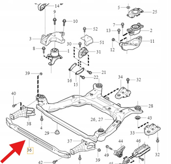 DOLNA BELKA SANEK WZMOCNIENIE VOLVO XC60 2009- S60 V60 2011- OE 31429723