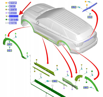 LISTWA PRAWA NADKOLA TYŁ FORD EXPLORER 2019- 2417700 _ LB5B-28654-AD5YZ9