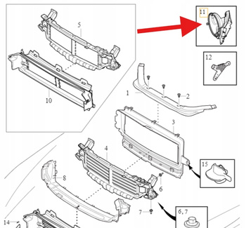 WLOT RAMKA CHŁODNICY KIEROWNICA POWIETRZA VOLVO XC60 2018- OE 32296117