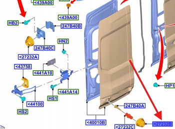 ODBÓJ DRZWI TYŁ LH RH FORD TRANSIT Mk8 2019- 2507128 _ KK41-V272A56-DC5YZ9