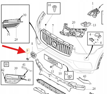 UCHWYT MOCOWANIE KAMERY PRZÓD VOLVO V90 S90 2017- XC90 2016- OE 31383924