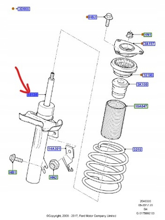 AMORTYZATOR PRAWY PRZÓD FORD FOCUS Mk2 C-MAX Mk1 1595291 _ 4M51-18045-PBD