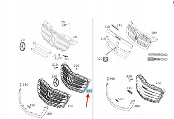 ATRAPA CHŁODNICY GRILL MERCEDES SPRINTER W906 OE A9068880523