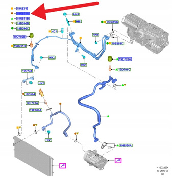 PRZEWÓD KLIMATYZACJI ECOBLUE FORD FOCUS 2018- OE 2307641 _ JX61-19N601-JB