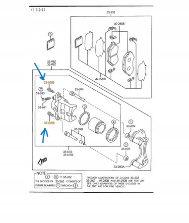 Śruba zacisku hamulcowego - Mazda 323 6 MX-5 NC NB_B25D33698