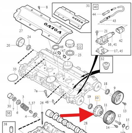 KOŁO ZMIENNYCH FAZ ROZRZĄDU B5 B6 VOLVO XC70 V70 S60 S80 C70 OE 1275363