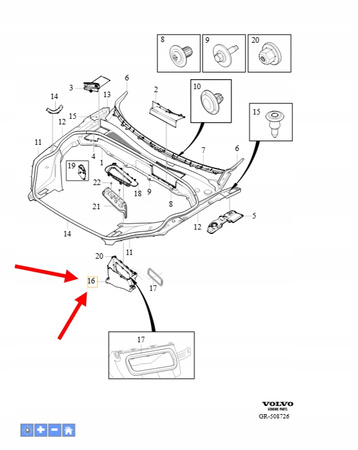 KIEROWNICA POWIETRZA WLOT VOLVO XC90 2016- XC60 EX90 OEM/OE 32219195
