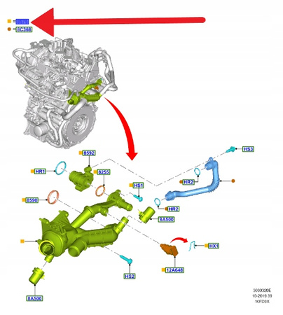 TERMOSTAT 1.0 ECOBOOST FORD FIESTA PUMA FOCUS 2018- 2339695 _ L1BG-8575-AA