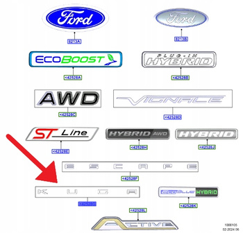 EMBLEMAT NAPIS "KUGA" TYŁ FORD KUGA ESCAPE 2020- 2613645 _ NV4B-S43156-AA