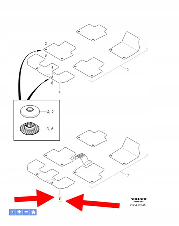 DYWANIK GUMOWY 3 RZĘDU VOLVO XC90 2016- OEM/OE 32261609