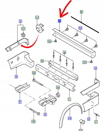 ZDERZAK TYLNY NAKŁADKA FORD TRANSIT 2000-06_4658088_YC15-17E962-ALYBB4