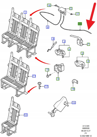 LINKA ZACZEPU SIEDZEŃ TYŁ FORD TRANSIT 2000- 06- 4469916 _ 2C11-K618D04-BA