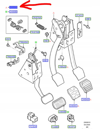 PEDAŁ HAMULCA FORD FOCUS Mk1 1999-2005_1149139_98AB-2450-RE