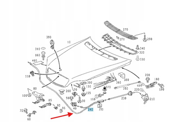 LINKA OTWIERANIA MASKI POKRYWY MERCEDES S klasa W220 OE A2208800259