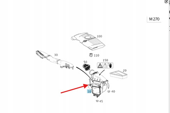 OBUDOWA FILTRA POWIETRZA BENZYNA M270 MERCEDES CLA GLA AB OE A270090060164