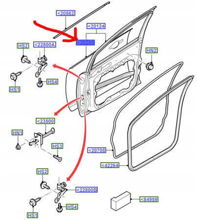 POSZYCIE DRZWI PRZÓD LH FORD FOCUS Mk2 2007-_1554986_8M51-A20205-AC