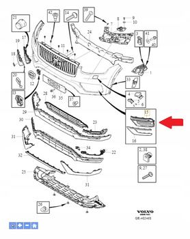 LEWA ATRAPA ZAŚLEPKA ZDERZAKA PRZÓD VOLVO XC90 2016- OE 32345466