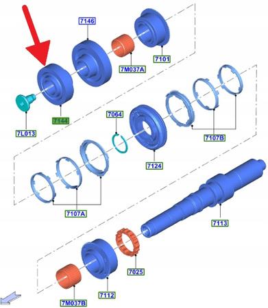 KOŁO ZĘBATE 5 BIEG MT82 2.3 EB MUSTANG 2015- OE 2018541 _ FR33-7144-AA