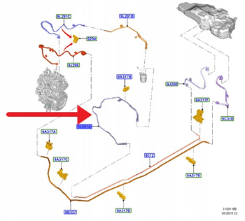 PRZEWÓD PALIWA 1.5 TDCI 2.0 ECOBLUE KUGA FOCUS 18- 2439172 _ JX61-9J270-AE