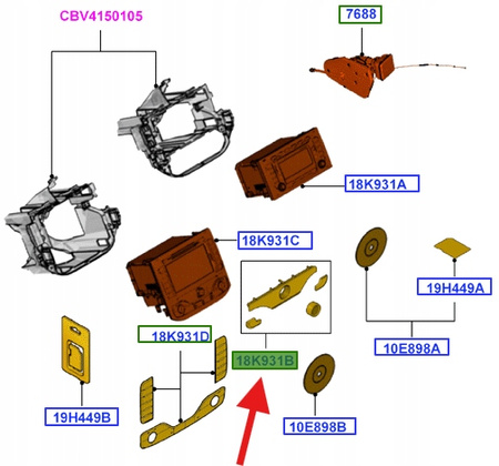 NAKŁADKA RADIA KONSOLI FORD KUGA 2008- OE 1528932 _ 7M5T-18K931-GA