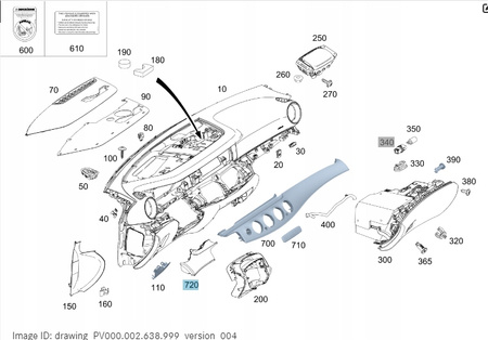 LISTWA KOKPITU MERCEDES W213 A2136802004