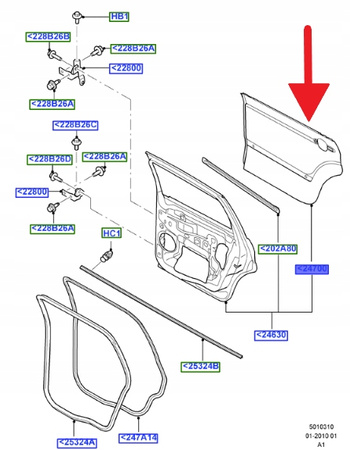PŁYTA DRZWI LEWY TYŁ FORD S-MAX GALAXY 2006- 1546560 _ 6M21-U24705-AP