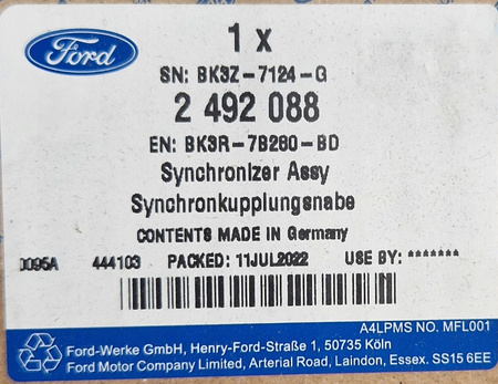 SYNCHRONIZATOR 3-4 BIEGU FORD TRANSIT Mk6 Mk7 Mk8_2492088_BK3R-7B280-BD