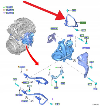 PRZEWÓD OLEJOWY TURBINY 1.0 EB FORD PUMA FOCUS 18- 2692486 _ H6BG-6K679-AB