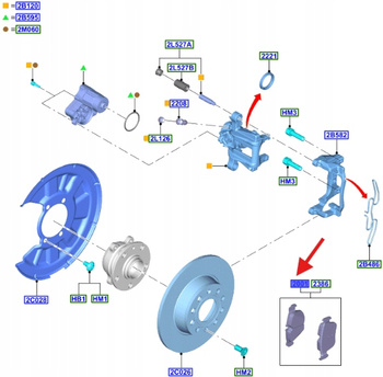 KLOCKI HAMULCOWE TYŁ FORD CONNECT MK3 2022- 2614212 _ VWN3CA-2D390-FA